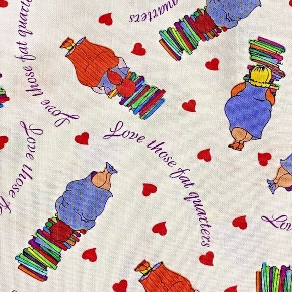 1+1= 2 YDS Fabric Love Those Fat Quarters Scattered Ladies & Borders Becky & Me - Picture 8 of 13